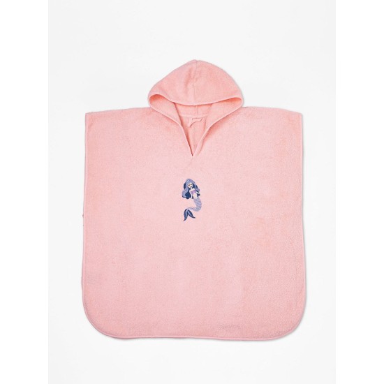 Πόντσο Παιδικό Με Κέντημα Fluffy Pink Cotton Sunshine 1Τεμ