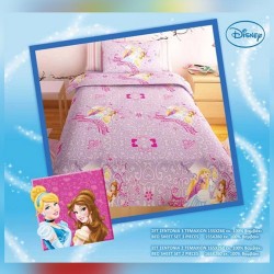 Σεντόνια Παιδικά Μονά Σετ Disney Princess Lilac Cotton Sunshine (160x260) 3Τεμ