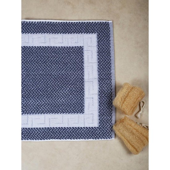 Πατάκι Μπάνιου Μαίανδρος Grey-White Cotton Sunshine (50x75) 1Τεμ
