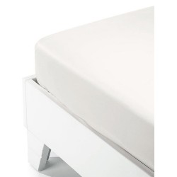 Κατωσέντονο King Size Satin White Cotton Sunshine (180x200+35) Με Λάστιχο 1Τεμ