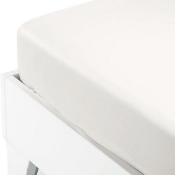 Κατωσέντονο King Size Satin White Cotton Sunshine (180x200+35) Με Λάστιχο 1Τεμ