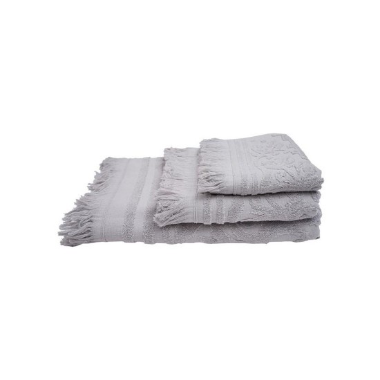Πετσέτα Προσώπου Κρόσι 6 Light Grey Cotton Sunshine (50x90) 1Τεμ