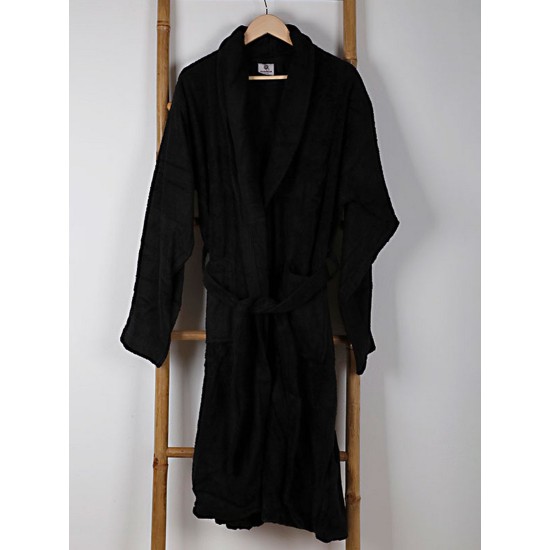 Μπουρνούζι Με Γιακά Sato Black Cotton Sunshine 1Τεμ
