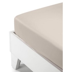 Κατωσέντονο Υπέρδιπλο Satin Beige Cotton Sunshine (160x200+35) Με Λάστιχο 1Τεμ