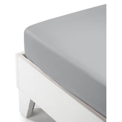 Κατωσέντονο Υπέρδιπλο Satin Light Grey Cotton Sunshine (160x200+35) Με Λάστιχο 1Τεμ
