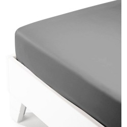 Κατωσέντονο Υπέρδιπλο Satin Dark Grey Cotton Sunshine (160x200+35) Με Λάστιχο 1Τεμ