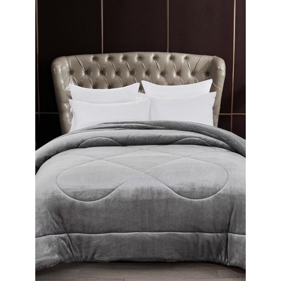 Κουβερτοπάπλωμα Με Sherpa Υπέρδιπλο Coral Grey Sunshine (220x240) 1Τεμ