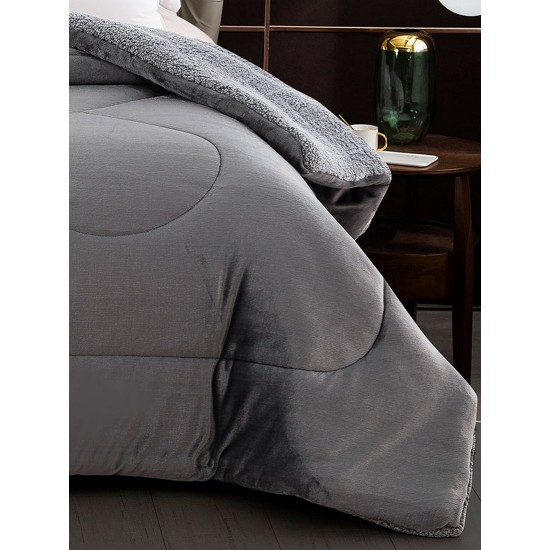 Κουβερτοπάπλωμα Με Sherpa Υπέρδιπλο Coral Grey Sunshine (220x240) 1Τεμ