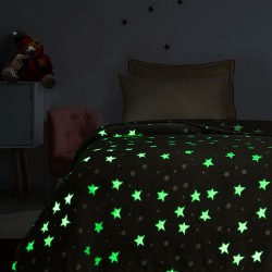 Κουβέρτα Fleece Φωσφοριζέ Μονή Kids Stars Pink Sunshine (160x220) 1Τεμ