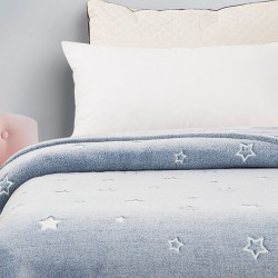 Κουβέρτα Fleece Φωσφοριζέ Κούνιας Bebe Stars Blue Sunshine (80x90) 1Τεμ