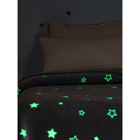 Κουβέρτα Fleece Φωσφοριζέ Κούνιας Bebe Stars Blue Sunshine (80x90) 1Τεμ