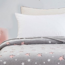 Κουβέρτα Fleece Φωσφοριζέ Κούνιας Bebe Stars Pink Sunshine (80x90) 1Τεμ