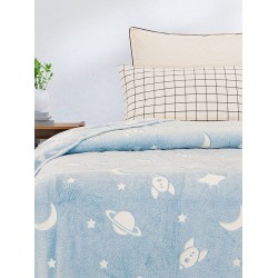 Κουβέρτα Fleece Φωσφοριζέ Κούνιας Bebe Space Blue Sunshine (80x90) 1Τεμ