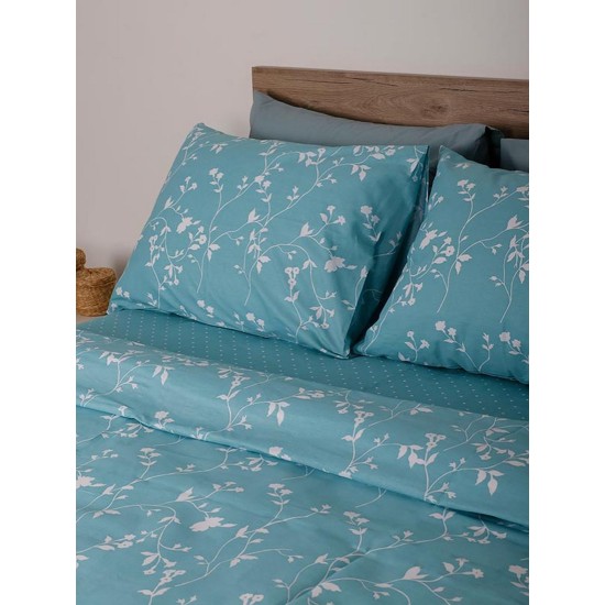 Παπλωματοθήκη Μονή Feelings 924 Aqua Cotton Sunshine (170x250) 1Τεμ