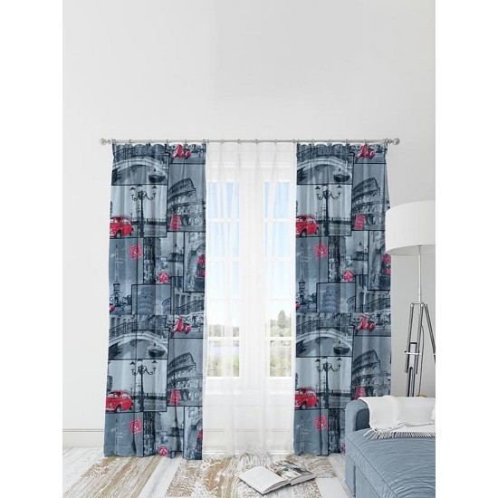 Κουρτίνα Με Τρέσα Loneta Rome Sunshine (150x280) 1Τεμ