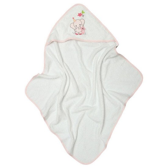 Κάπα Βρεφική Με Κέντημα Elephant Pink Cotton Sunshine (75x75) 1Τεμ