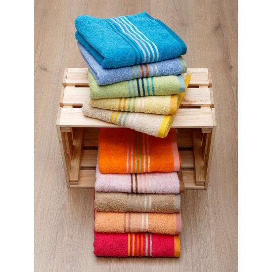 Πετσέτα Προσώπου Stripes Orange Cotton Sunshine (50x100) 1Τεμ