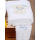 Πετσέτες Βρεφικές Με Κέντημα Σετ Couple 06 White-Blue Cotton Sunshine 2Τεμ