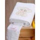 Πετσέτες Βρεφικές Με Κέντημα Σετ Couple 06 White-Pink Cotton Sunshine 2Τεμ