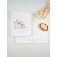 Πετσέτες Βρεφικές Με Κέντημα Σετ Panda 02 White-Pink Cotton Sunshine 2Τεμ