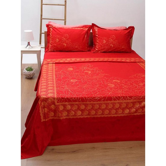 Σεντόνια Υπέρδιπλα Σετ Print 30272 Satin Cotton Sunshine (235x260) 4Τεμ