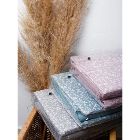 Σεντόνια Υπέρδιπλα Σετ Feelings 920 Aqua Cotton Sunshine (170x205+30 ) Με Λάστιχο 4Τεμ