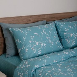 Σεντόνια Μονά Σετ Feelings 924 Aqua Cotton Sunshine (165x270) 3Τεμ