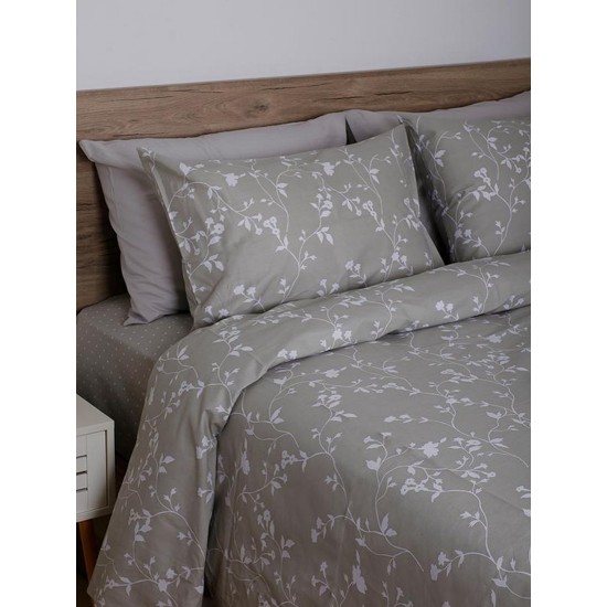 Σεντόνια Μονά Σετ Feelings 924 Grey Cotton Sunshine (165x270) 3Τεμ