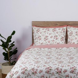 Σεντόνια Διπλά Σετ Feelings 929 Pink Cotton Sunshine (150x205+30 ) Με Λάστιχο 4Τεμ