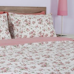 Σεντόνια Διπλά Σετ Feelings 929 Pink Cotton Sunshine (150x205+30 ) Με Λάστιχο 4Τεμ