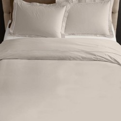 Σεντόνια King Σετ Solid Beige Satin Cotton Sunshine (270x280) 4Τεμ