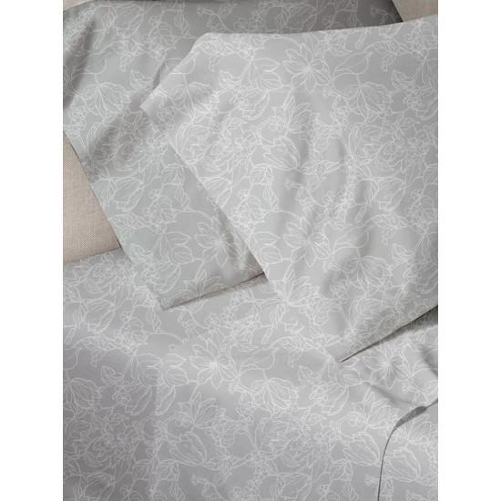 Παπλωματοθήκη Μονή Print Menta 020 Grey Polycotton Sunshine (170x250) 1Τεμ