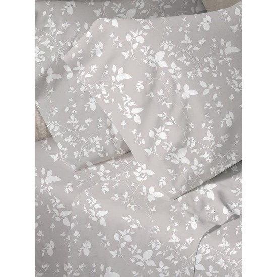Σεντόνια Μονά Σετ Print Menta 040 Grey Polycotton Sunshine (160x250) 3Τεμ