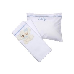 Σεντόνια Βρεφικά Κούνιας Σετ Couple 06 Blue Cotton Sunshine (130x160) 3Τεμ