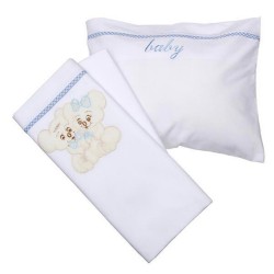 Σεντόνια Βρεφικά Κούνιας Σετ Couple 06 Blue Cotton Sunshine (130x160) 3Τεμ