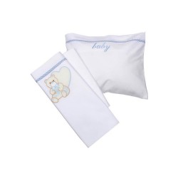 Σεντόνια Βρεφικά Κούνιας Σετ Heart 10 Blue Cotton Sunshine (125x160) 3Τεμ