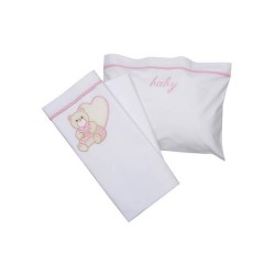 Σεντόνια Βρεφικά Κούνιας Σετ Heart 10 Rose Cotton Sunshine (125x160) 3Τεμ