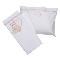 Σεντόνια Βρεφικά Κούνιας Σετ Heart 10 Rose Cotton Sunshine (125x160) 3Τεμ