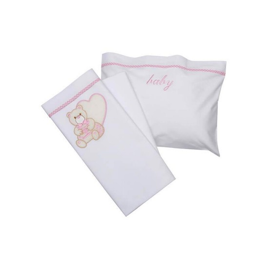 Σεντόνια Βρεφικά Κούνιας Σετ Heart 10 Rose Cotton Sunshine (125x160) 3Τεμ