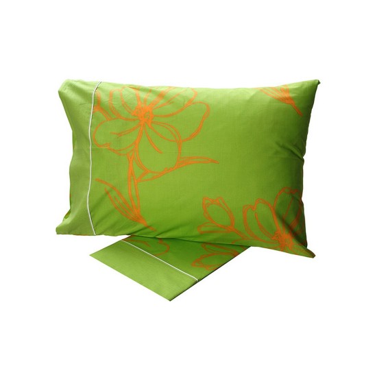 Σεντόνια Μονά Σετ Print Feelings 537 Green Cotton Sunshine (160x260) 3Τεμ