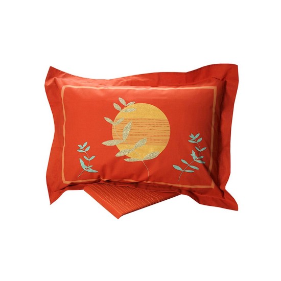 Σεντόνια Μονά Σετ Print Feelings 693 Brick Cotton Sunshine (160x260) 3Τεμ