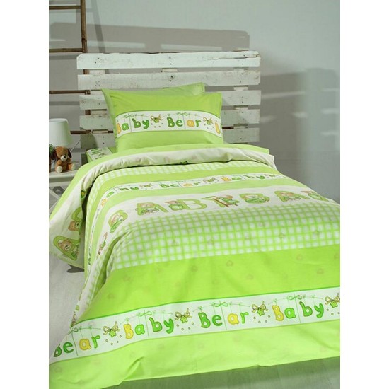 Σεντόνια Παιδικά Μονά Σετ Print Feelings 8481 Green Cotton Sunshine (165x270) 3Τεμ Σεντόνια Παιδικά Μονά Σετ Print Feelings 8481 Green Cotton Sunshine (165x270) 3Τεμ