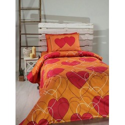 Σεντόνια Παιδικά Μονά Σετ Print Feelings 910 Orange Cotton Sunshine (165x270) 3Τεμ