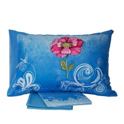 Σεντόνια Μονά Σετ Print Feelings 947 Blue Cotton Sunshine (160x260) 3Τεμ