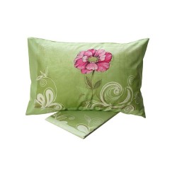 Σεντόνια Μονά Σετ Print Feelings 947 Green Cotton Sunshine (160x260) 3Τεμ