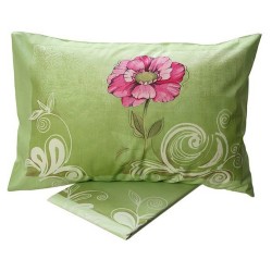 Σεντόνια Μονά Σετ Print Feelings 947 Green Cotton Sunshine (160x260) 3Τεμ