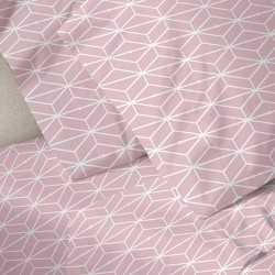 Σεντόνια Μονά Σετ Print Menta 520 Pink Polycotton Sunshine (160x250) 3Τεμ