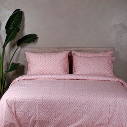 Σεντόνια Μονά Σετ Feelings 2042 Pink Cotton Sunshine (165x270) 3Τεμ