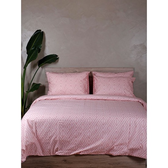 Σεντόνια Μονά Σετ Feelings 2042 Pink Cotton Sunshine (165x270) 3Τεμ