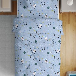 Σεντόνια Παιδικά Φανελένια Μονά Σετ Flannel 44 Cotton Sunshine (105x205+30 ) Με Λάστιχο 3Τεμ